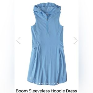 LIKE NEW Title Nine BOOM Sleeveless Hoodie Dress, light blue, size 14